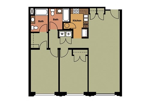 2D: Beds-2: Baths-2: Sq Ft Range - 1196-1196
